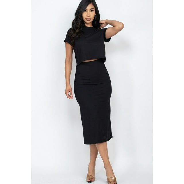 Top And Midi Skirt Set