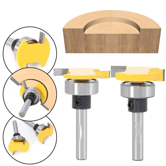 Top Bearing Slot Cutting Router Bits Set,1/4 Cutting Height Undercut Bit for Decking Board Installing,Slotting