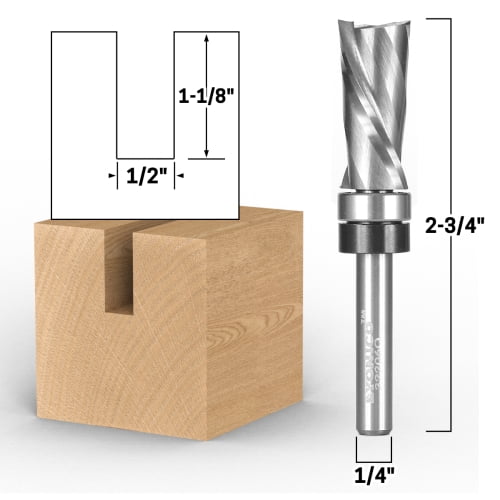 Upcut Compression Router Bit Top Bearing Upcut Ultra-Performance Flush Trim Router Bit 1-1/8