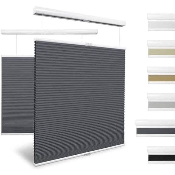 Top Down Bottom Up Cellular Shades Blackout Cordless Honeycomb Blinds for Windows, 0.98 Single Cell Up Down Honeycomb Shades for Home, Insulation and Energy Saving (42''W x 60''H, Blue Haze)