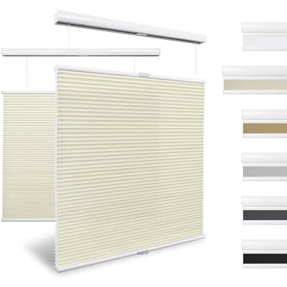 Top Down Bottom Up Cellular Shades Light Flitering Cordless Honeycomb Blinds for Windows, 0.98 Single Cell Up Down Honeycomb Shades for Home and Office, Energy Saving (22''W x 48''H, Sand)
