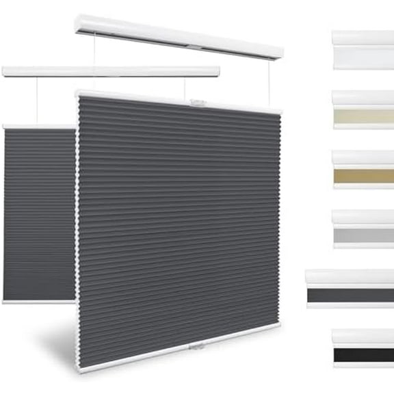 Top Down Bottom Up Cellular Shades Light Flitering Cordless Honeycomb Blinds for Windows, 0.98 Single Cell Up Down Honeycomb Shades for Home and Office, Energy Saving (24''W x 36''H, Blue Haze)