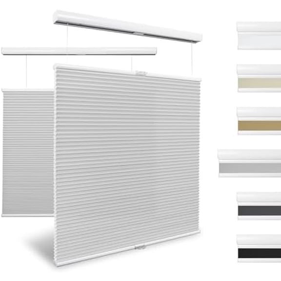 Top Down Bottom Up Cellular Shades Light Flitering Cordless Honeycomb Blinds for Windows, 0.98 Single Cell Up Down Honeycomb Shades for Home and Office, Energy Saving (25''W x 36''H, Grey)