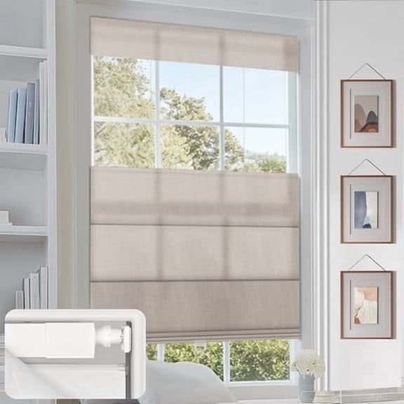 Top Down Bottom Up Cordless Roman Shades No Tools No Drill Blinds for Windows Shades for Indoor Windows Easy to Install,70 Blackout Grayish Pink,55" W x 60" H$$Home Decor, Kitchen, & Other