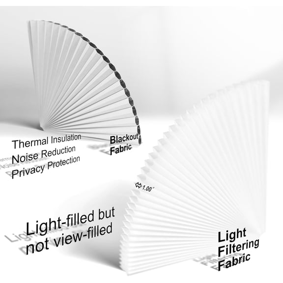 Top Down Bottom Up Day Night Cellular Blinds Cordless,No Tools No Drill Blinds for Windows,Blackout/Light Filtering Double Honeycomb Shades Dual Shades.White.47 W x 48" H