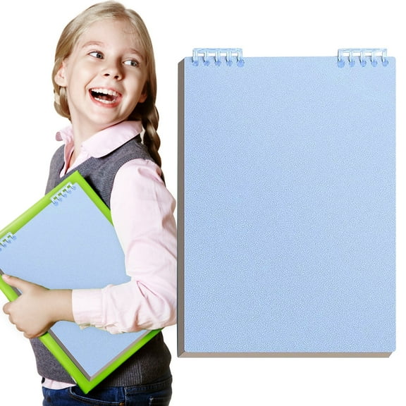 Top Bound Notebook A5 Plastic Hardcover with Ruled Pages for Daily Planning Office Notes and Personal Journaling,notebook,Light Blue,1PC