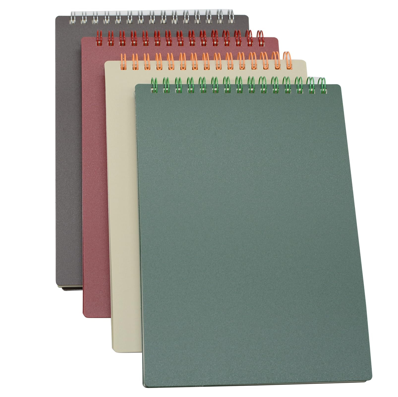 Top Bound Spiral Notebook  4 4 Color A5 Size Thick Plastic Hardcover 7mm College Ruled Paper 80 Sheets (160 Pages) Journal For School And Office Supplies (4 A5)