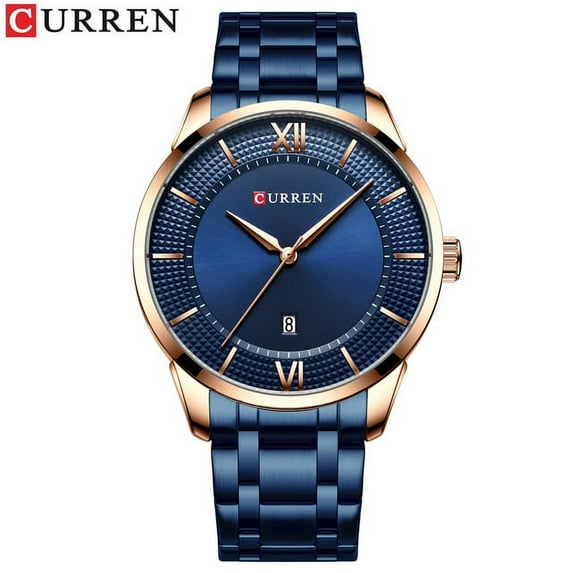 Top Brand CURREN Men Stainless Steel Business Watches with Auto Date Classic Quartz Wristwatch for Men Stainless Steel Clock