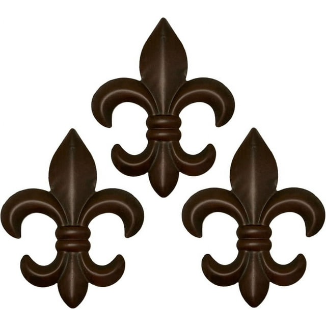 Top Brass 6" Metal Fleur De Lis Wall Decor Art (3 Pack) New Orleans