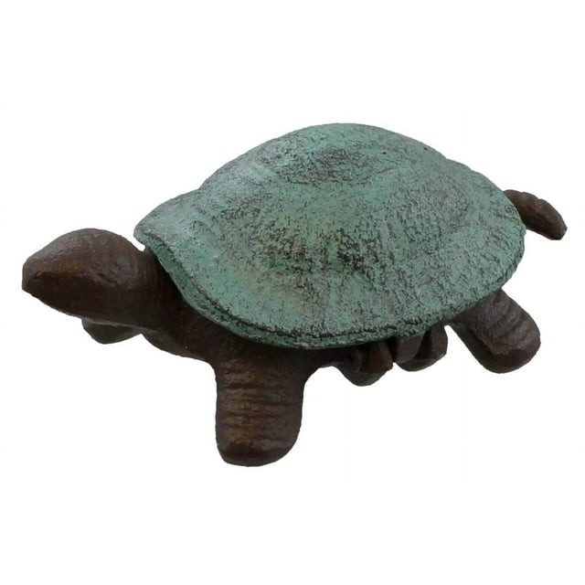 Top Brass Turtle Key Hider Figurine - Cast Iron Garden Statue with ...