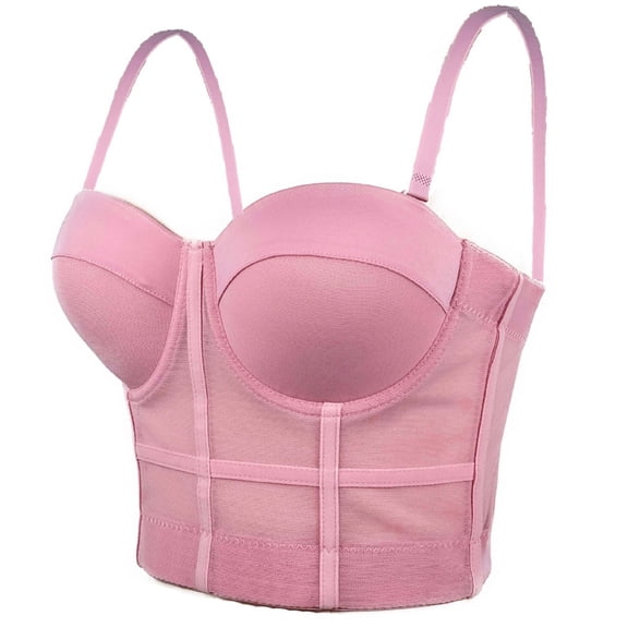 Top Camisole for Women Women's Fishbone Underwear Sexy Slim Fit Comfortable and Breathable Bar Tummy Waist Control Double Steel Boned Corset Pink M