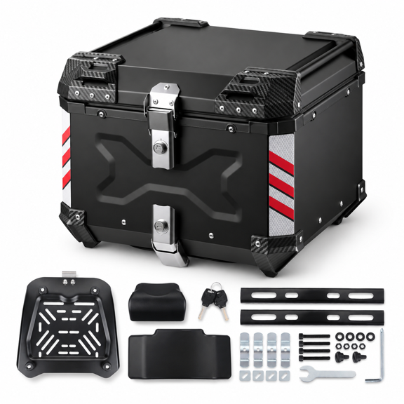 Top Case 46L Metal Aluminum Alloy Trunk with Lining Waterproof Detachable Box Lock