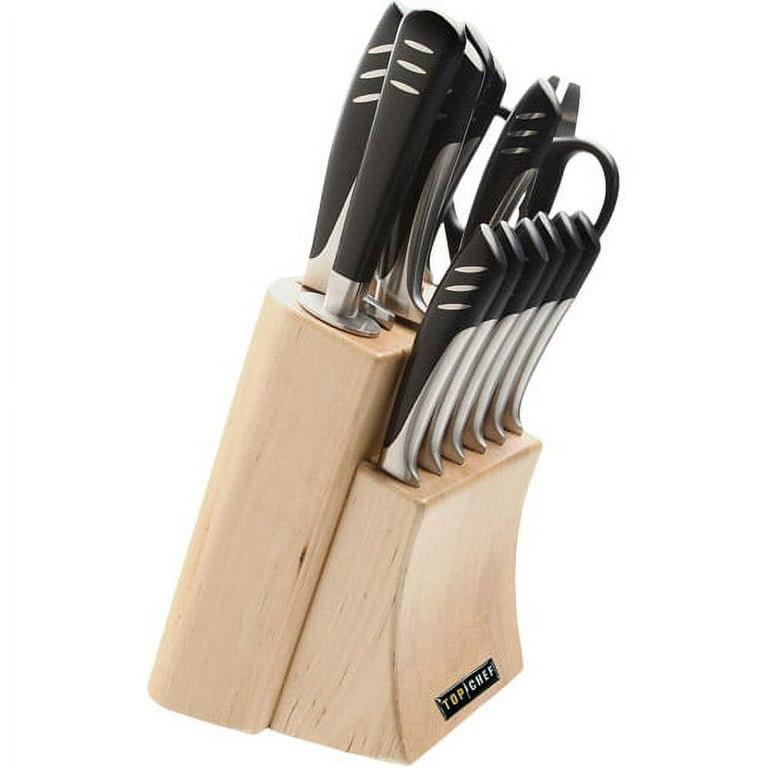 BRAVESTONE Knife Sets for Kitchen with Block, 15 Pcs Kitchen Knife
