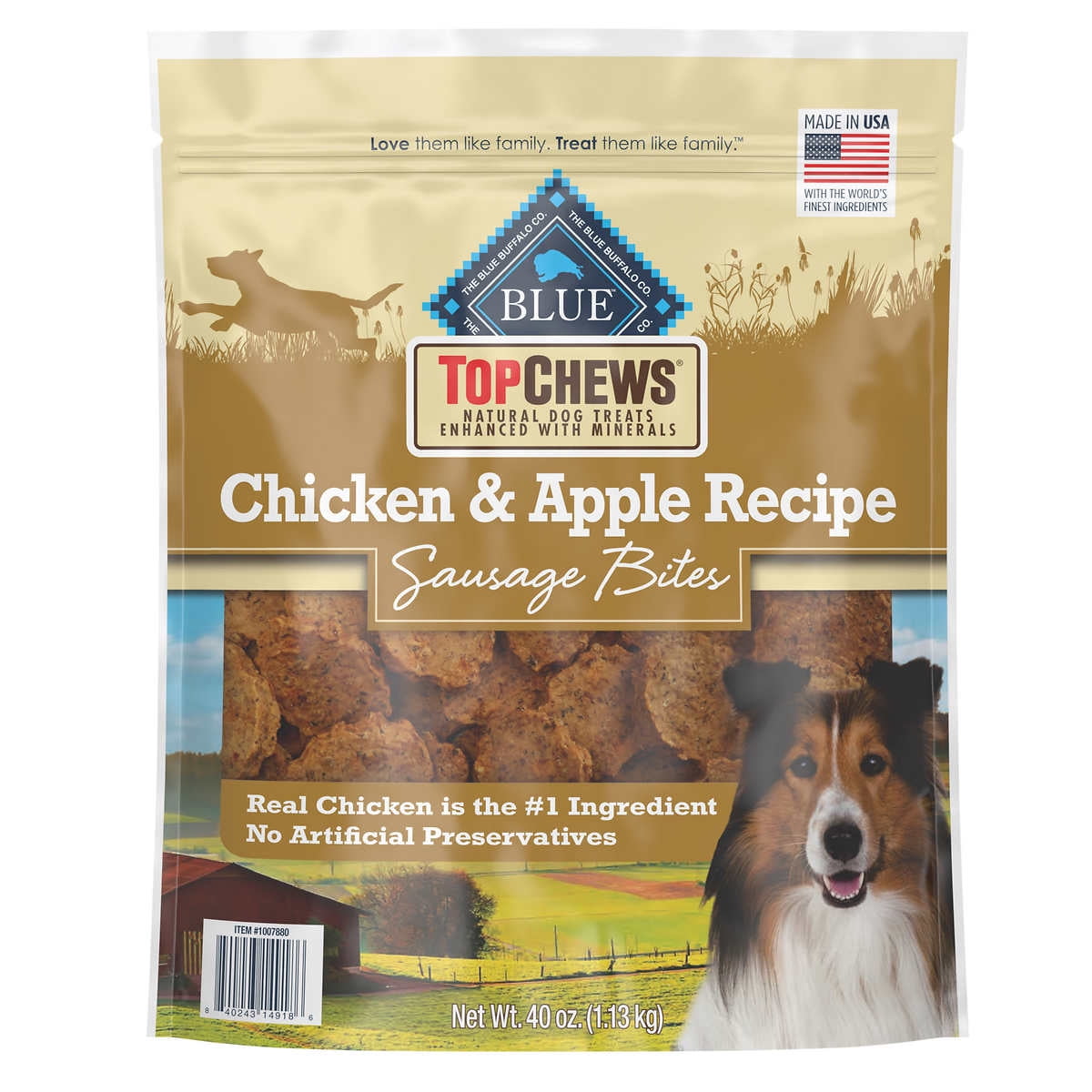 Top Chews USA Made Healthy Chicken & Apple Recipe, 100 Natural Dog