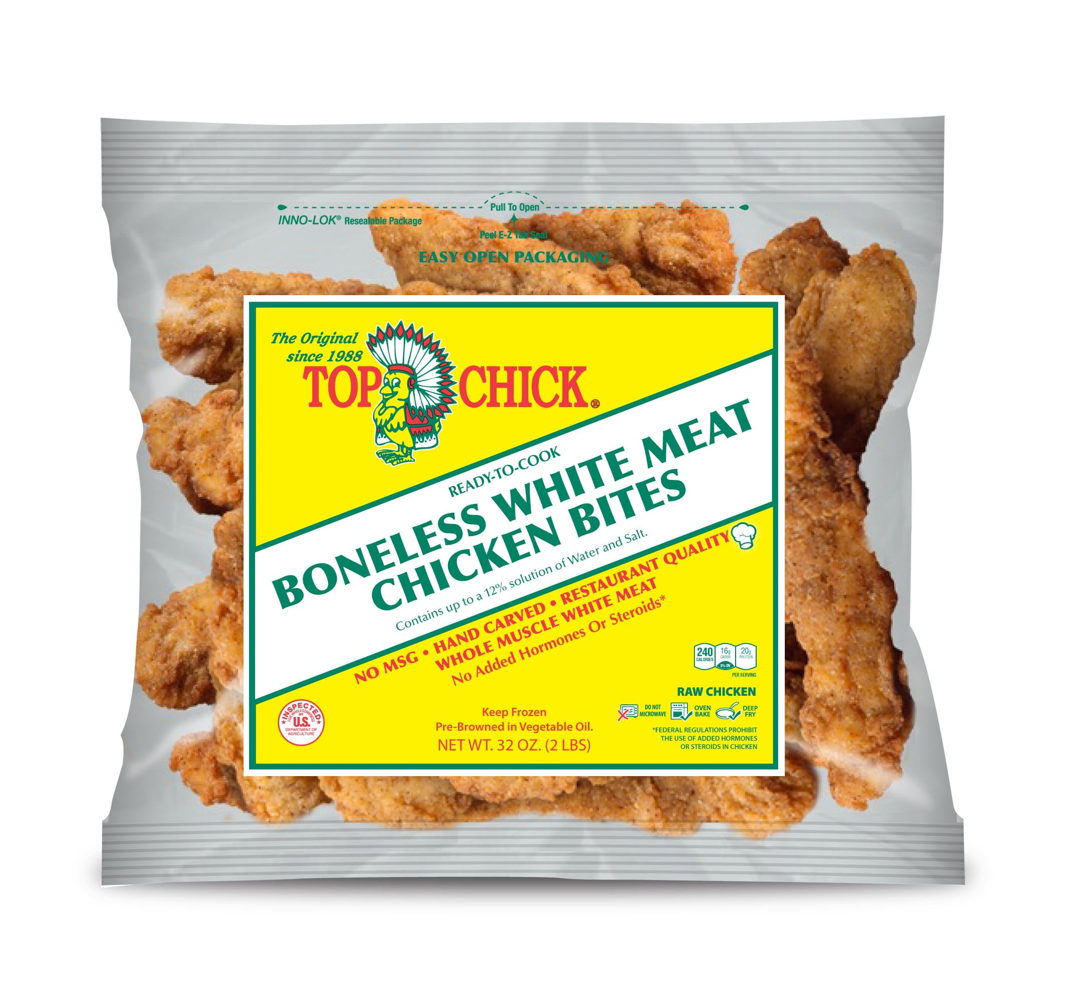 Top Chick Boneless Chicken White Meat Breast Chunks, 20g Protein per