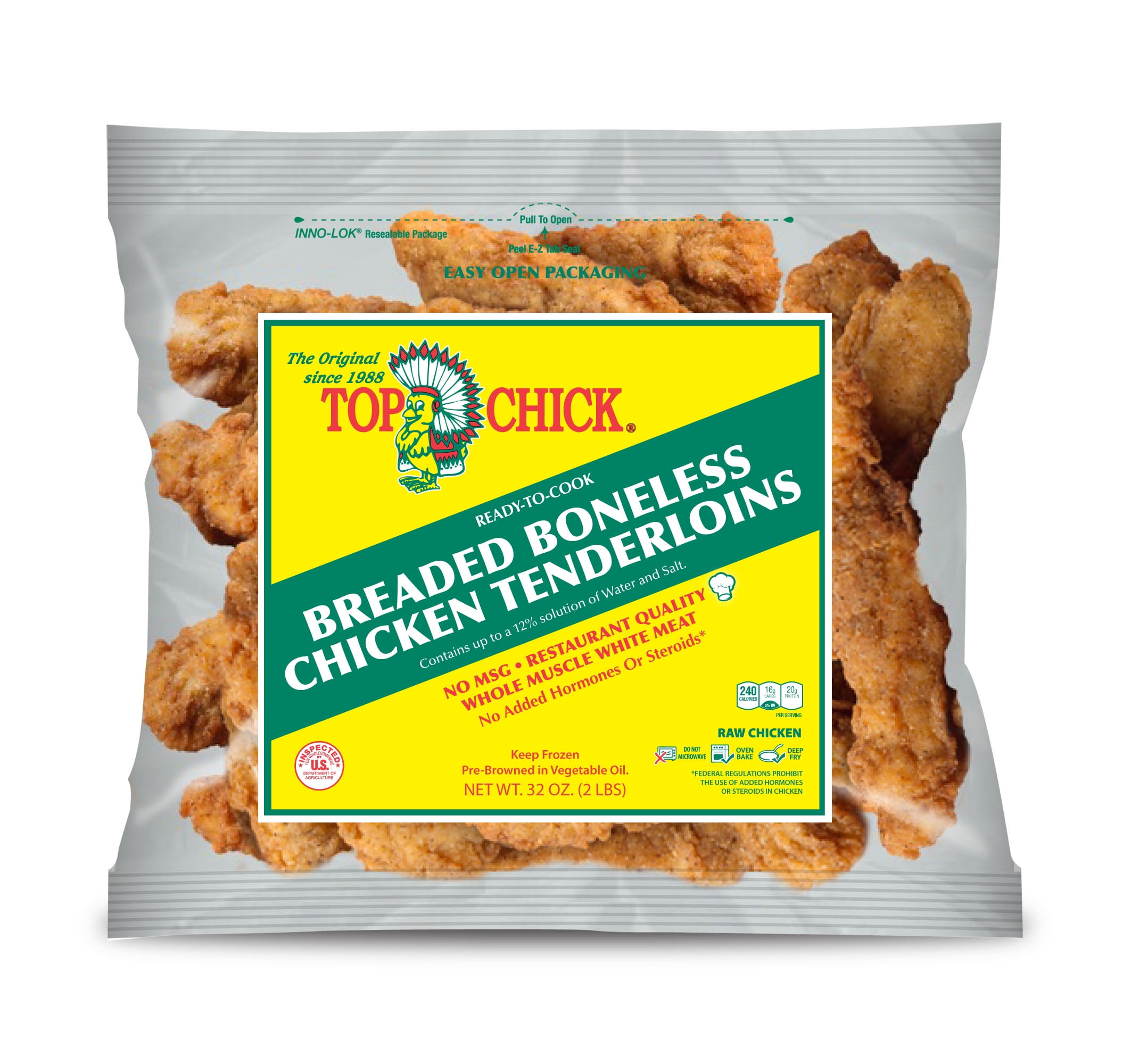 Top Chick Breaded Chicken Tenderloins, 20g Protein per 2 Piece Serving