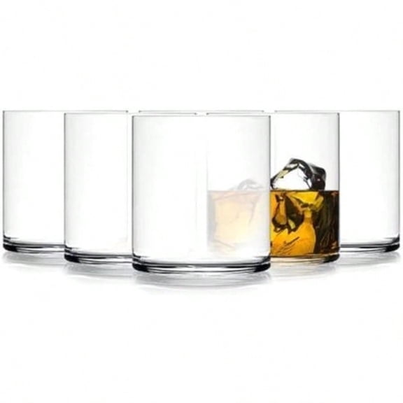 Top Class 12.25 oz Double Old Fashioned Glasses Set of 6 Elegant ItalianMade Drinkware with Simple Lines Durable Glassware for Whiskey Cocktails Water Juice Great for Gifting