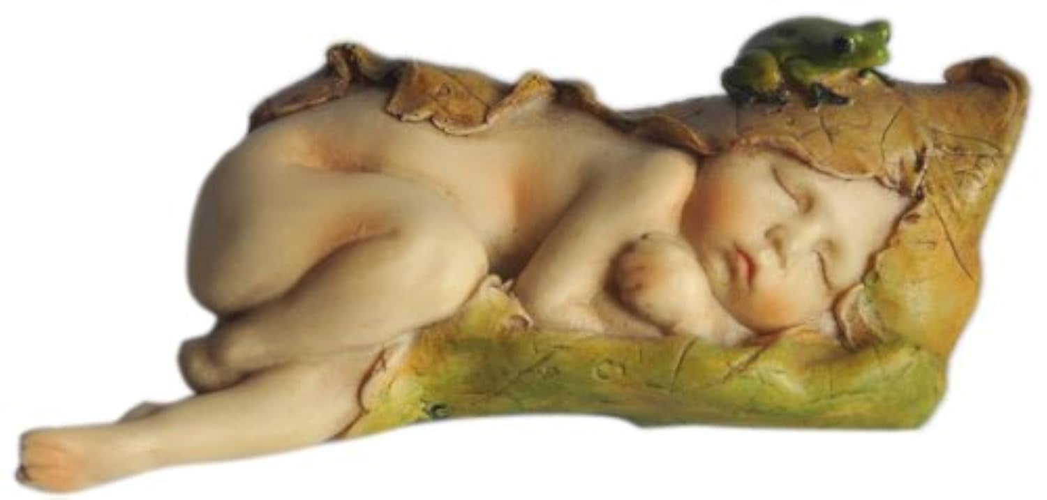 Terrarium Sleeping Twin Fairy Babies in Nest Statue Teelie's Fairy Garden