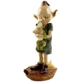 thumbnail image 1 of Top Collection Miniature Fairy Garden and Terrarium Statue, Garden Pixie Elf Hugging Frog, 1 of 3