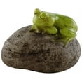 thumbnail image 1 of Top Collection Miniature Fairy Garden and Terrarium Statue, Sleeping Cute Frog on Stone, 1 of 4