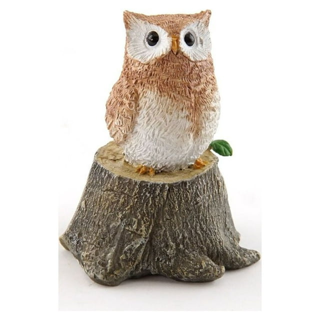 Top Collections Miniature Garden Owl Statues (Little Owl on Tree Stump)