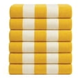 thumbnail image 1 of Top Cotton Cotton Beach Towels, Pack of 6 - 30"x60" Quick Dry Towels for Beach, Pool, Gym & Bathroom - Oversized Terry Cabana Striped Towels (Lemon Yellow), 1 of 7