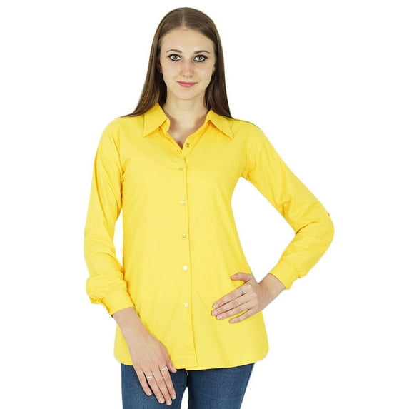 Top Cotton Shirt Long Sleeve Solid Short Kurta Women Clothing