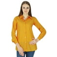 thumbnail image 1 of Top Cotton Shirt Long Sleeve Solid Short Kurta Women Clothing, 1 of 1