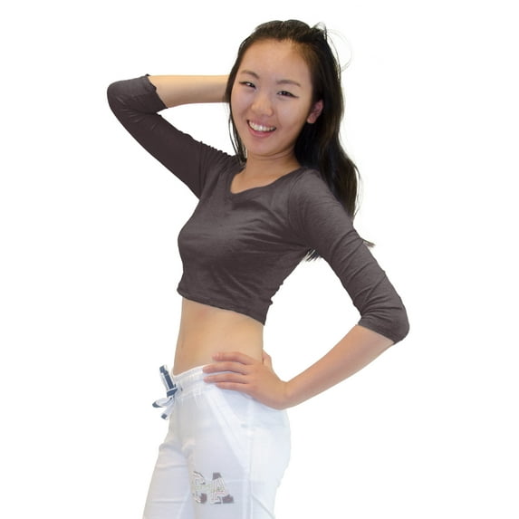 Top - Crop Top, 3/4 Sleeve