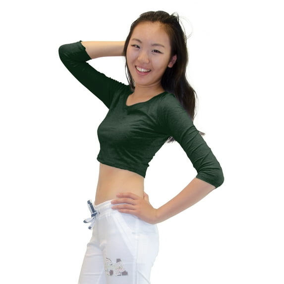 Top - Crop Top, 3/4 Sleeve