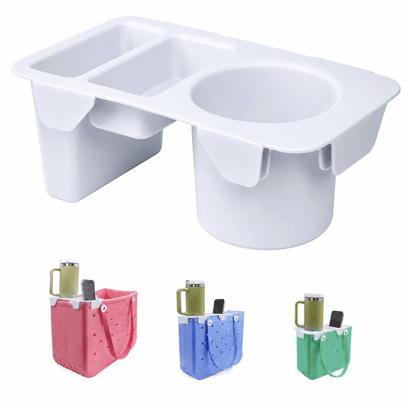 Top Cup Holder Tray for Bogg Bag X Large, EVA Half Topper Organizer Insert with Cup and Phone Holder, Compatible with 40oz Tumbler, Waterproof Beach Tote Bag Accessory