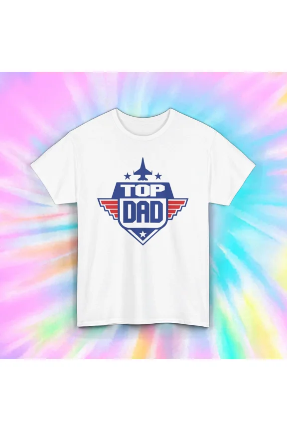 Top Dad Retro Aviation Funny Fathers Day Airplane Theme Gift Graphic Unisex T-Shirt, up to size 5XL