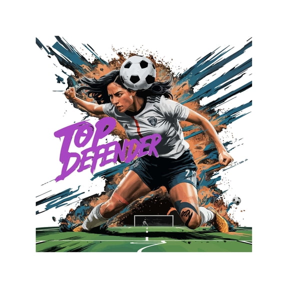 Top Defender Soccer Player Sports Champions Spirit Sports Wall Art Sticker Designs Vinyl Stickers For Home House Walls Rooms Windows Bedroom Decoration Size (12x12 inch)