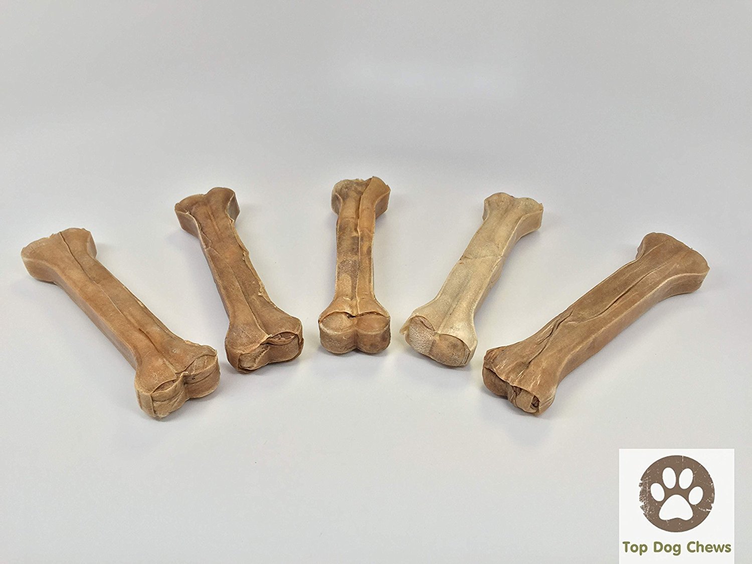 Top Dog Chews 8" Pressed Rawhide Dog Bone 5 Pack