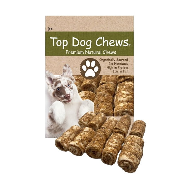 Top Dog Chews Mini Cheek Rolls 3 Bully Dusted - 10 Pack
