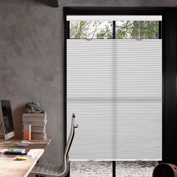 Top Down Bottom up Light Filter Cellular shades, Honeycomb Window Blinds, Light Filter Grey+23 1/2"W x 56"H, Fashion Simple Elegant Shade, Custom Sized