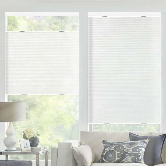 Top Down Bottom up Light Filter Cellular shades, Honeycomb Window Blinds, Light Filter White+23 1/2"W x 72"H, Fashion Simple Elegant Shade, Custom Sized