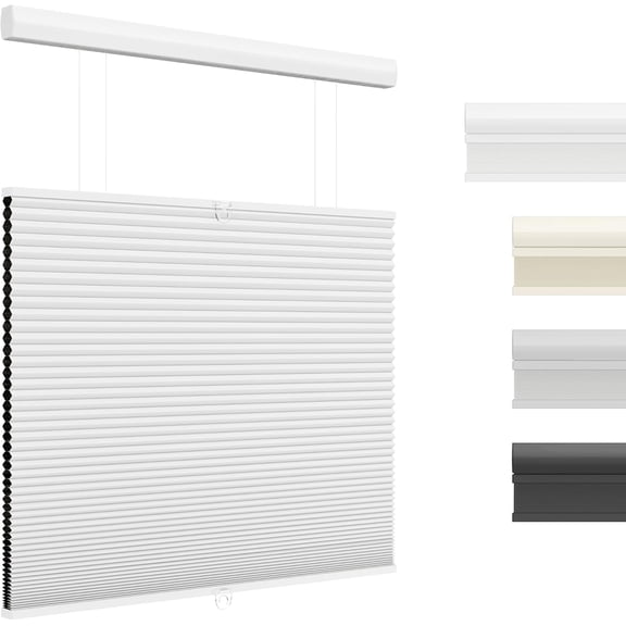 Top Down Bottom Up Cellular Shades Cordless Honeycomb Blinds for Indoor Windows, Colour White Blackout