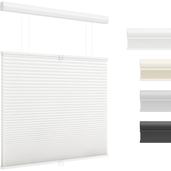 Top Down Bottom Up Cellular Shades Cordless Honeycomb Blinds for Indoor Windows, for Windows Size (27" W 48" H) Colour (White - Light Filtering)