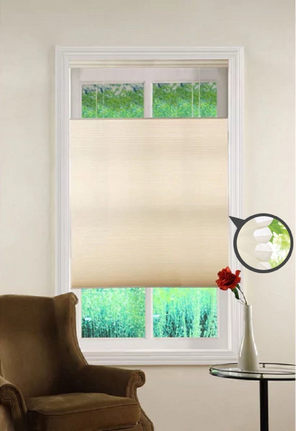 Top Down/Bottom Up Cordless Cellular Ivory 31x64