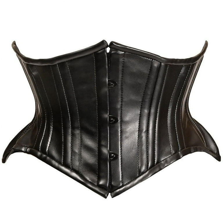 Cincher - Black Faux Leather Waist Cincher