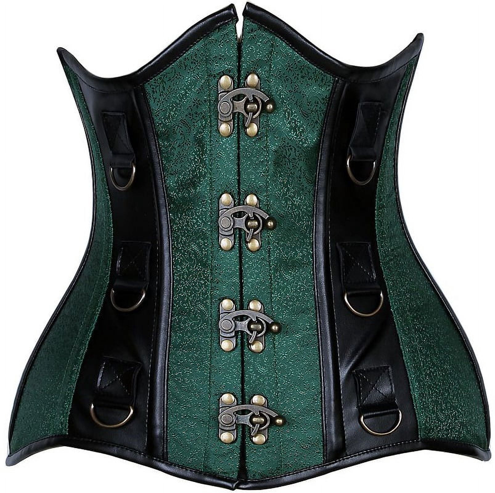 Top Drawer Faux Leather Steel Boned Corset w/Rivets