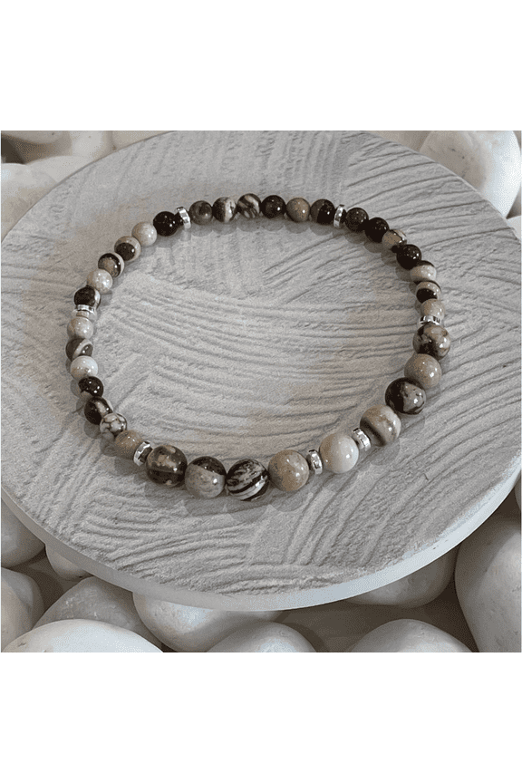 Top Drawer Gemstone Brown Zebra Bracelet