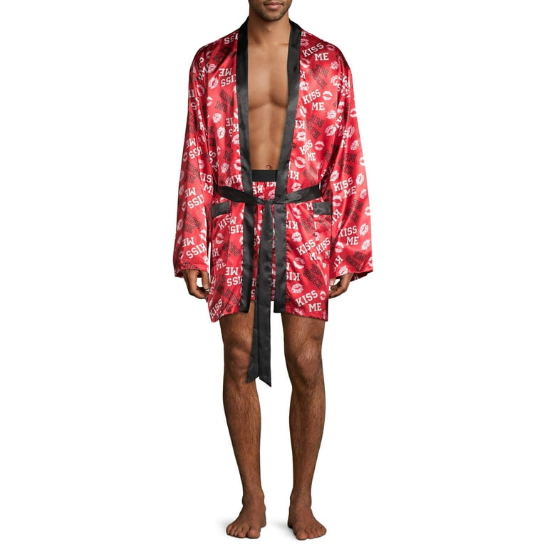 Mens silk robe online and boxer set