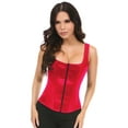 thumbnail image 1 of Top Drawer Red Satin Steel Boned Corset w/Straps, 1 of 3