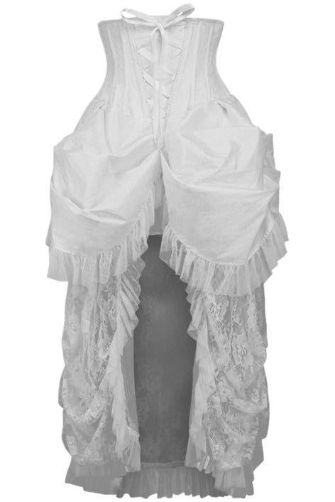 Top Drawer Steel Boned Strapless White Lace Victorian Corset Dress