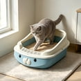 thumbnail image 1 of Top Entry Cat Litter Box with High Sides and Litter Scoop, Anti-Spill Large Capacity Covered Pan for Odor Control, Suitable for Large or Obese Cats, Blue, 1 of 6