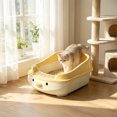 thumbnail image 1 of Top Entry Cat Litter Box with High Sides and Litter Scoop, Anti-Spill Large Capacity Covered Pan for Odor Control, Suitable for Large or Obese Cats, Yellow, 1 of 6
