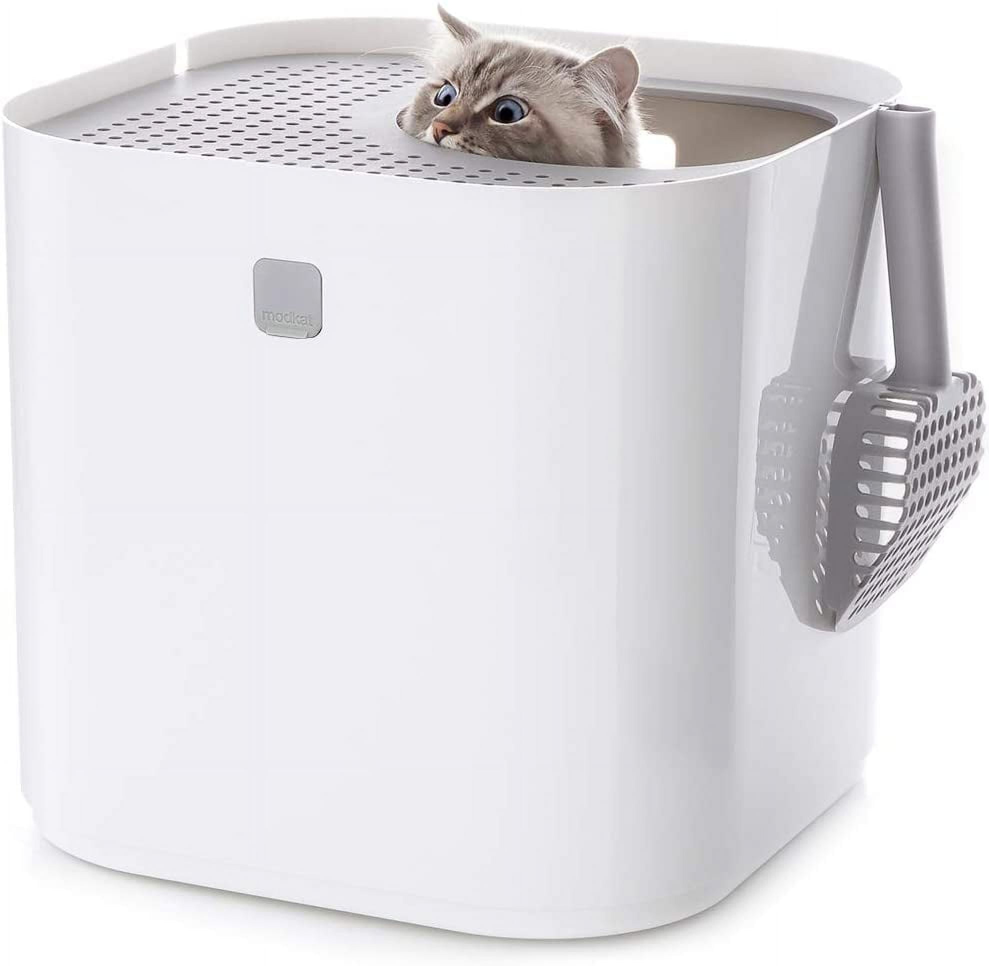 Top-Entry Litter Box - Reduces Litter Tracking, Swivel Lid for Easy