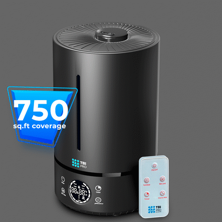 Top-Fill 6L Cool Mist Large Humidifier for Home - 360° Humidifiers for Large Room, Bedroom, Basement - Easy to Clean & Fill - Auto Off, For Whole Home, Quiet for Babies, Kids (Black)